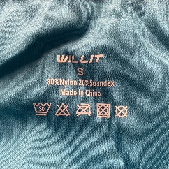 Willit Shorts, Size Small, Teal, 2 Pockets Athletic Bike - Picture 2 of 5